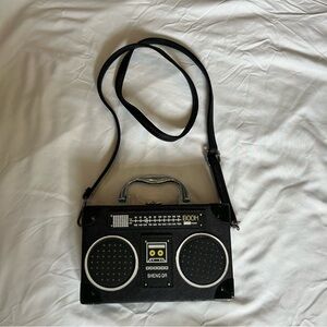 Black Boombox Style Bag